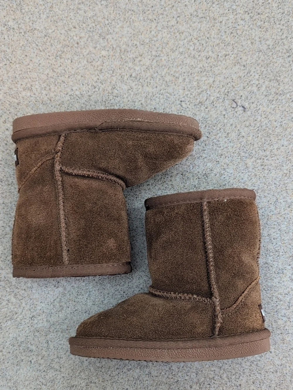 LAMO Suede Faux Fur Basic Boots, Brown Toddler Girls Size 9C